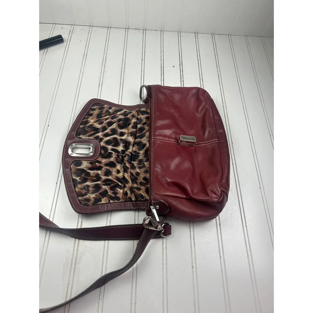 Sophia Caperelli Vintage Y2K 2000's Red Genuine Leather Small Shoulder Handbag - Picture 4 of 14